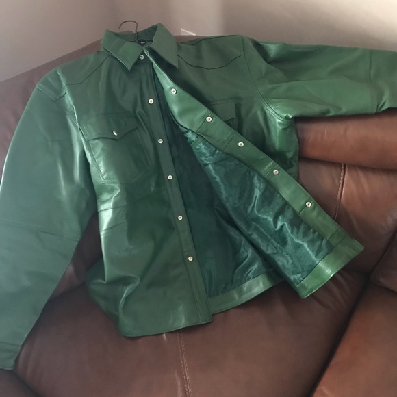 Leather shirt Jacket - Picture 2 of 9